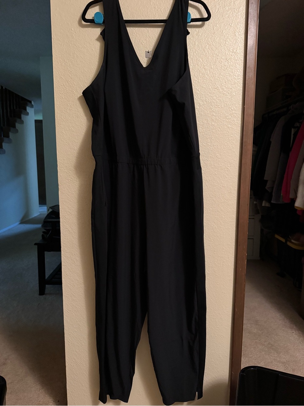 Athleta Black V-Neck Sleeveless Jumpsuit